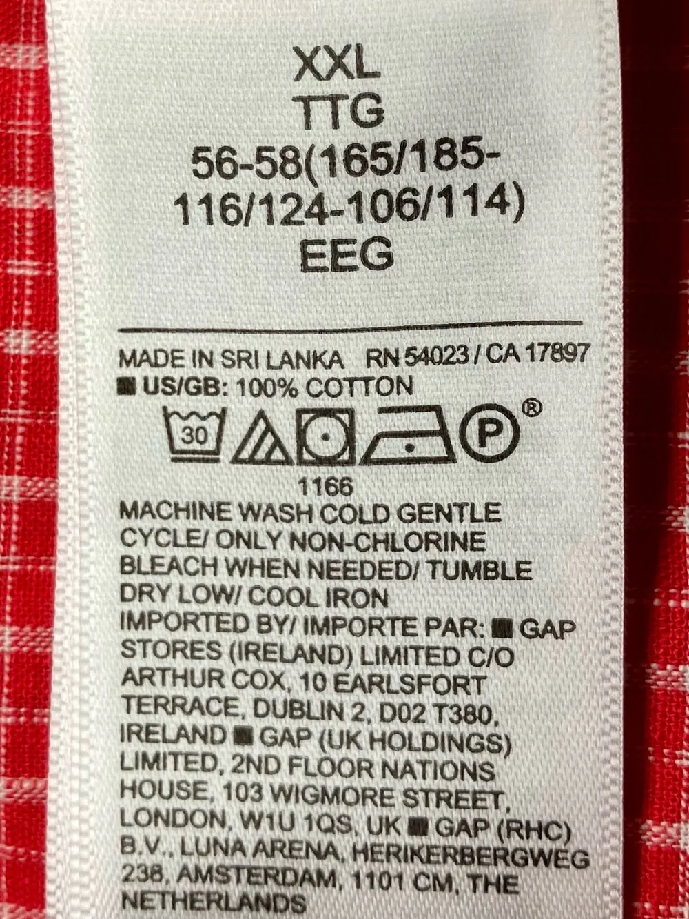 Banana Republic Relaxed Fit Organic Cotton Check Shirt in Red/White Mens XXL